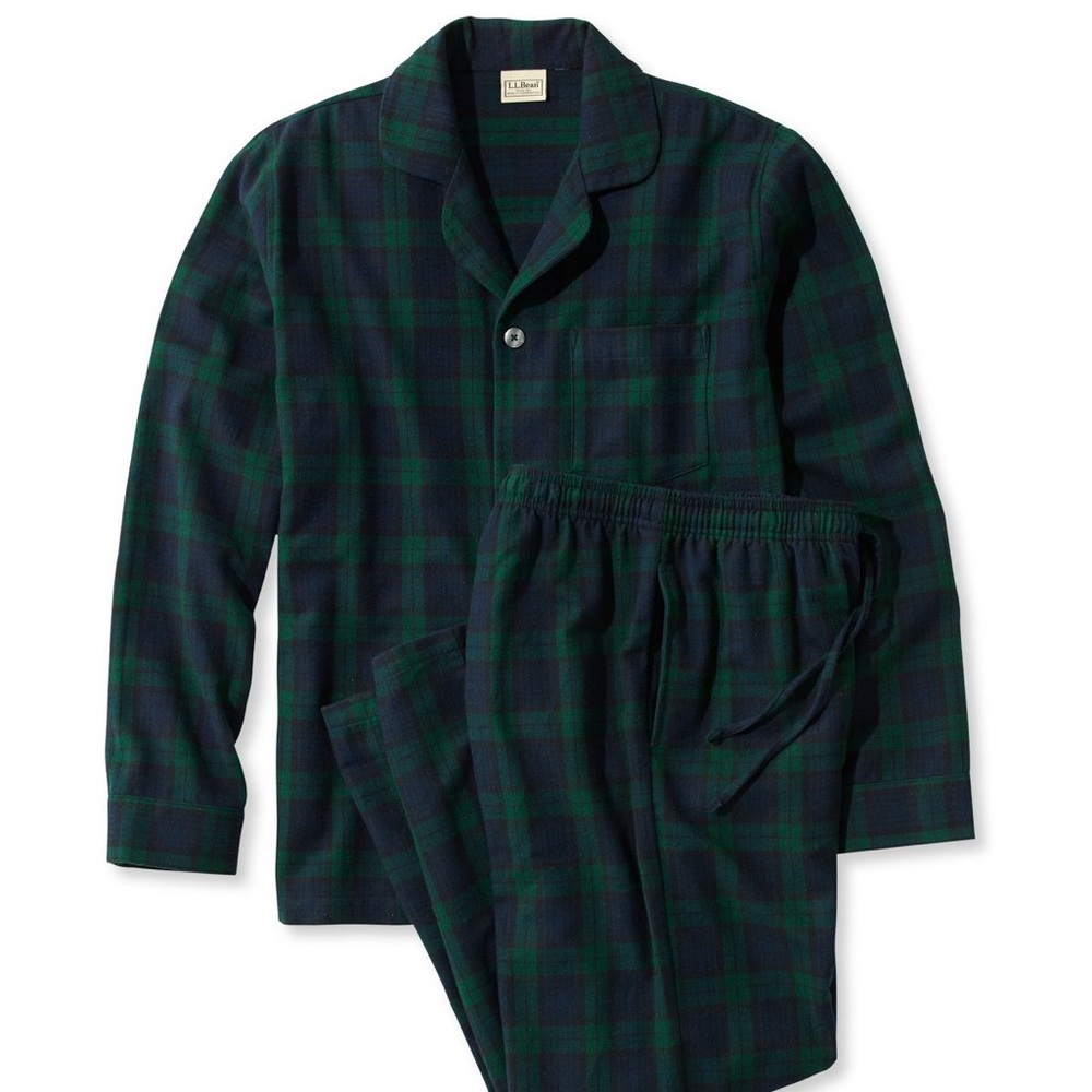 L.L.Bean Black Watch Tartan Scotch Plaid Cotton Flannel Pajamas XXL